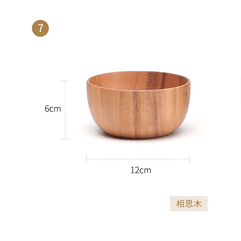 Acacia Woodensoup Bowl Fruit Wooden Household Kitchen Bowl Cutlery Basin Fruit Bowl Salad Bowl Storage Woodbowl Bowls Kitchen