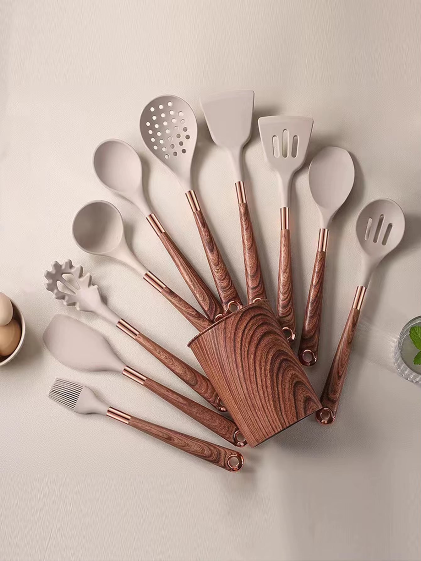 12 10 6PCS Silicone Nordic Stir Shovel Silicone Pan Shovel Stir Fried Spoon Soup Spoon Kitchen Utensils Household Tools