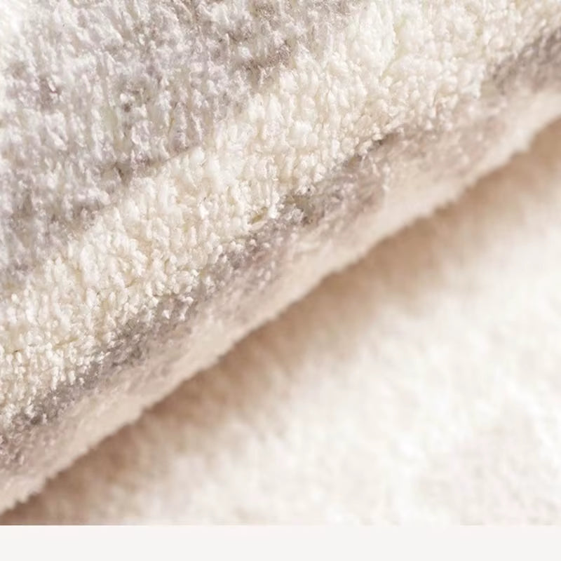 Fluffy Rectangular Bedroom Carpet Soft Bedside Carpet Non-Slip Bedroom Area Rug Artificial Wool Short Pile Carpet Green Striped