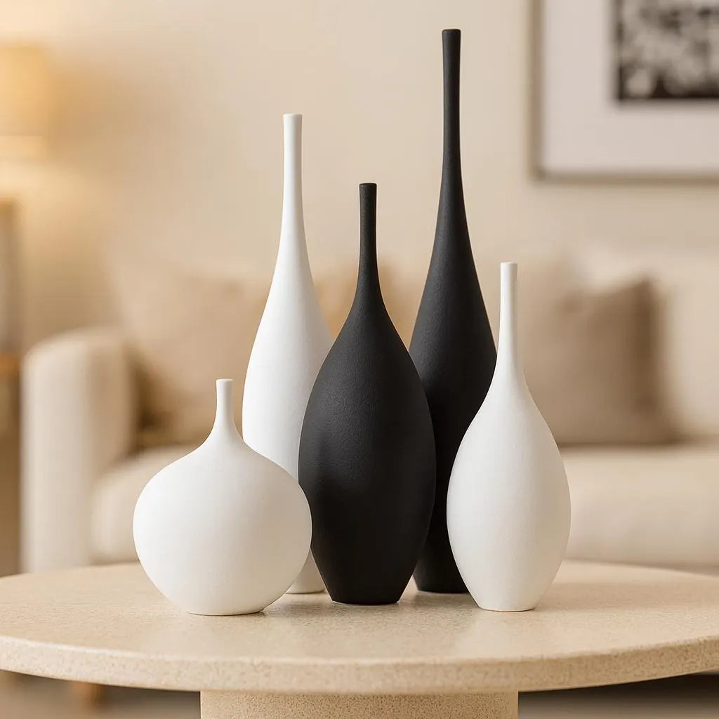 Ceramic Vases – Flower Vase – Elegant Home Decor, Minimalist Vase Bookshelf – Gift for Her – Art Deco – Apartment Decor – 3D Printed Vase