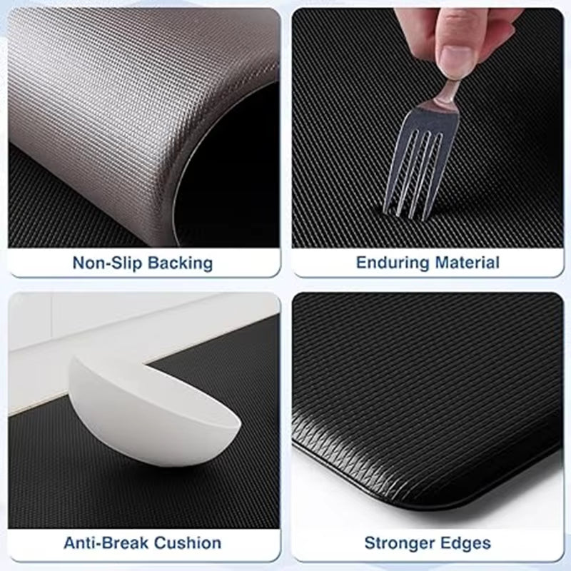 Kitchen Mats, Kitchen Rugs, Cushioned anti Fatigue Kitchen Mats for Floor, Non-Slip Standing Desk Mat, Waterproof Kitchen Rugs