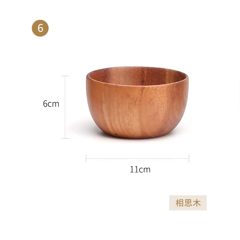 Acacia Woodensoup Bowl Fruit Wooden Household Kitchen Bowl Cutlery Basin Fruit Bowl Salad Bowl Storage Woodbowl Bowls Kitchen