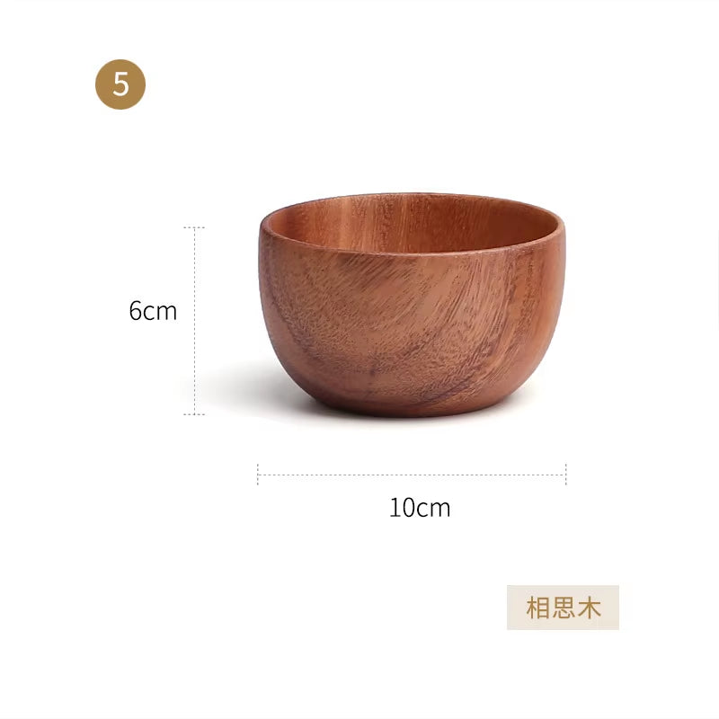 Acacia Woodensoup Bowl Fruit Wooden Household Kitchen Bowl Cutlery Basin Fruit Bowl Salad Bowl Storage Woodbowl Bowls Kitchen