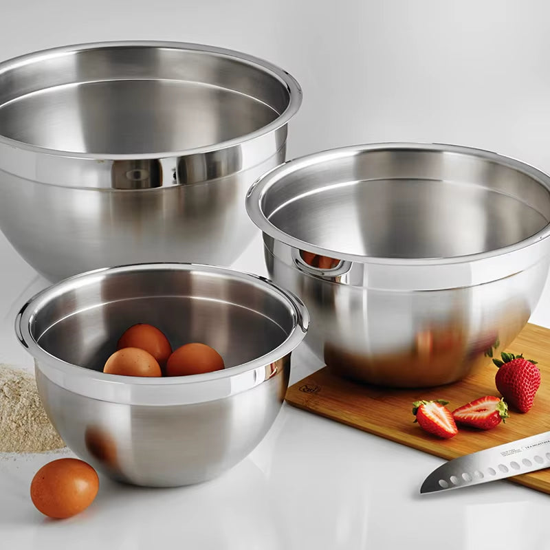 Multi-Size Stainless Steel Salad Bowls Set Nesting Fruit Salad Bowl Kitchen Food Storage Bowl Cooking Mixing Bowls for Prepping