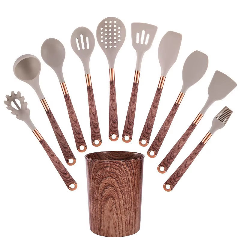 12 10 6PCS Silicone Nordic Stir Shovel Silicone Pan Shovel Stir Fried Spoon Soup Spoon Kitchen Utensils Household Tools