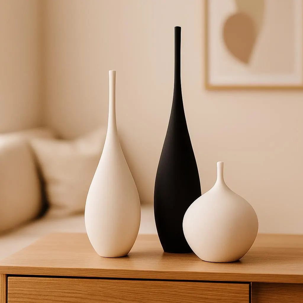 Ceramic Vases – Flower Vase – Elegant Home Decor, Minimalist Vase Bookshelf – Gift for Her – Art Deco – Apartment Decor – 3D Printed Vase