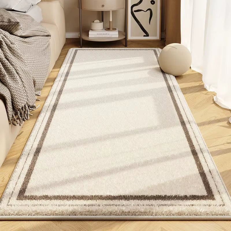 Striped Bedroom Carpet Bedside Rug Fluffy Large Carpet Living Room Plush Lounge Rug Floor Mat Soft Velvet Carpets for Children