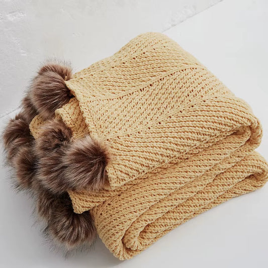 Brand Chenille Knitted Blankets Scandinavian Style Love Heart Twist Fringes Design Soft Warm Thick Blanket for Bed Sofa