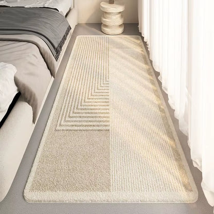 Striped Bedroom Carpet Bedside Rug Fluffy Large Carpet Living Room Plush Lounge Rug Floor Mat Soft Velvet Carpets for Children