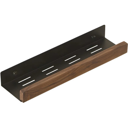 Black Walnut Wall-Mounted Bathroom Storage Shelf - Non-Perforated Organizer for Toilets