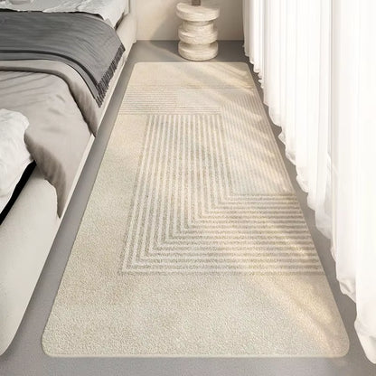 Striped Bedroom Carpet Bedside Rug Fluffy Large Carpet Living Room Plush Lounge Rug Floor Mat Soft Velvet Carpets for Children