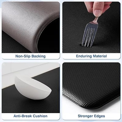 Kitchen Mats, Kitchen Rugs, Cushioned anti Fatigue Kitchen Mats for Floor, Non-Slip Standing Desk Mat, Waterproof Kitchen Rugs