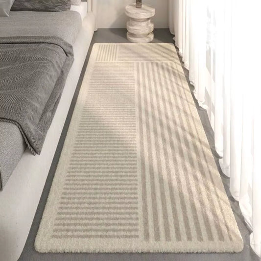 Striped Bedroom Carpet Bedside Rug Fluffy Large Carpet Living Room Plush Lounge Rug Floor Mat Soft Velvet Carpets for Children