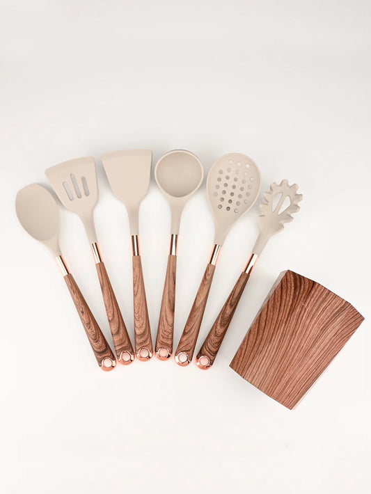 12 10 6PCS Silicone Nordic Stir Shovel Silicone Pan Shovel Stir Fried Spoon Soup Spoon Kitchen Utensils Household Tools