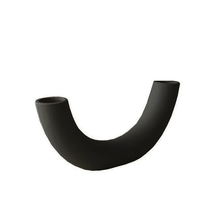 Nordic Ceramic Vase Black Simple Matte Black Porcelain Vase Handmade Art Living Room Model Room Vase Decoration Home Decor